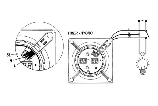 Exklusiver Glasfront Geräuscharmer Ventilator E-100 GTH SILVER HygroTimer